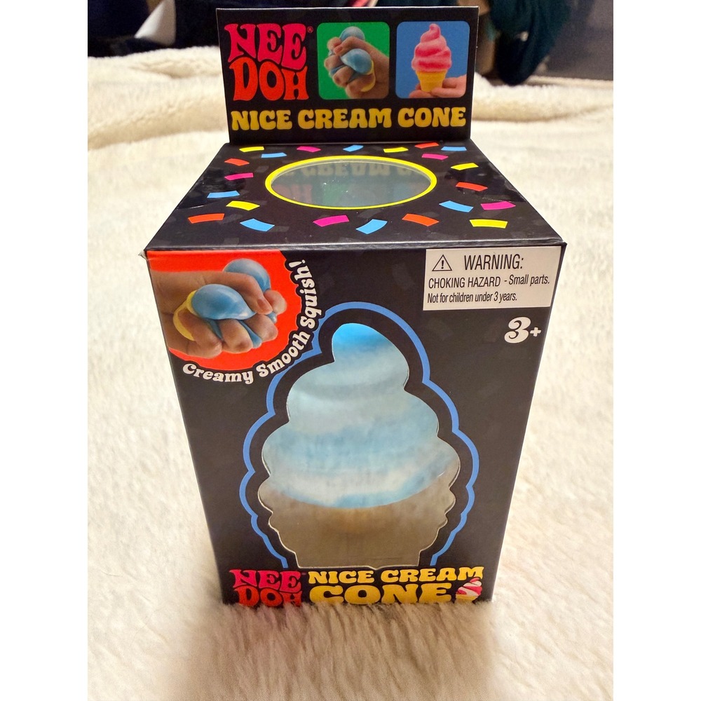Nee Doh Nice Cream Cone Blue Ice Cream Squishy Toy TikTok Viral NEW